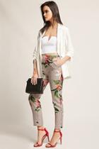 Forever21 Floral Striped Woven Pants