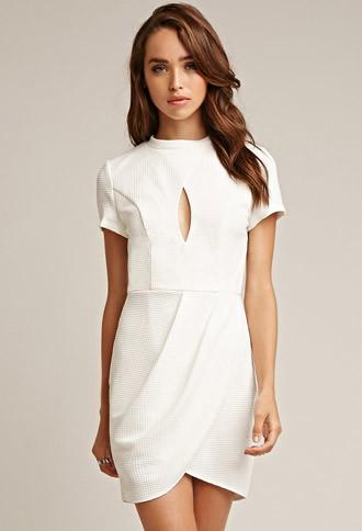 Forever21 Tiger Mist Textured Keyhole-front Dress