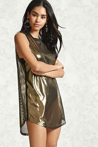 Forever21 Mini Metallic Jersey Dress