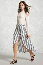 Forever21 Contemporary Striped Wrap Skirt