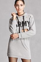 Forever21 Distressed Army Hooded Dress