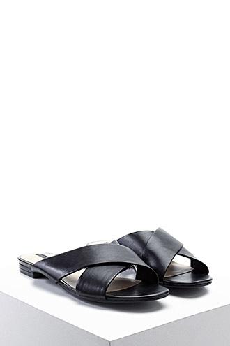 Forever21 Faux Leather Crisscross Slides