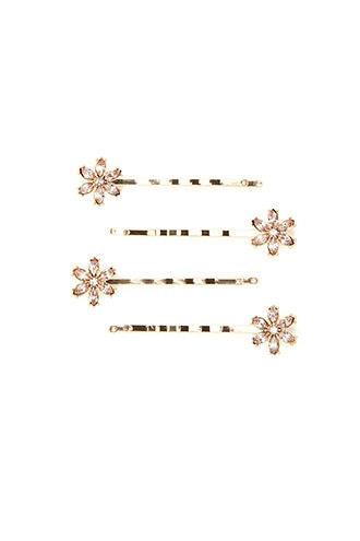 Forever21 Floral Rhinestone Bobby Pin Set