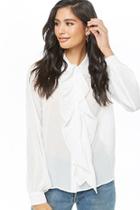 Forever21 Sheer Accordion Pussycat-bow Shirt
