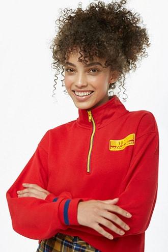 Forever21 Applique Funnel Neck Pullover