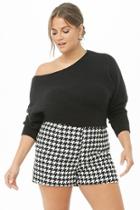 Forever21 Plus Size Houndstooth High-waist Shorts