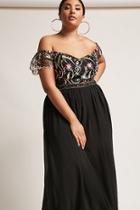 Forever21 Plus Size Floral Embellished Chiffon Gown