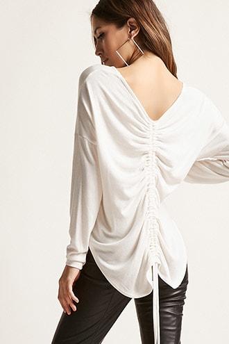 Forever21 Ruched High-low Top