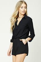 Forever21 Collared Button-front Romper