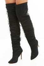 Forever21 Mesh Stiletto Thigh-high Boots