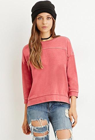Forever21 Women's  Paneled Sweatshirt