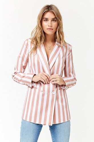Forever21 Striped Double-breasted Blazer