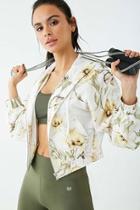 Forever21 Active Floral Hooded Cropped Windbreaker