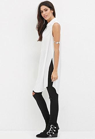 Forever21 High-slit Sleeveless Tunic