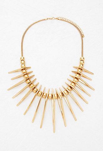 Forever21 Triangle Statement Necklace (matte Gold)