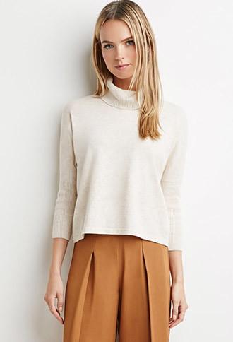 Love21 Women's  Heathered Turtleneck Sweater