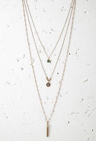 Forever21 Tasseled Longline Necklace Set