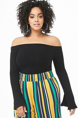 Forever21 Plus Size Off-the-shoulder Bell Sleeve Top