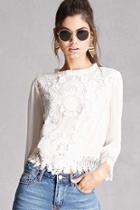 Forever21 Button-back Crochet Top