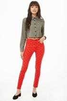 Forever21 Mickey Mouse Print Skinny Pants