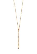 Forever21 Rhinestoned Matchstick Necklace (gold/clear)