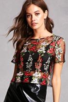 Forever21 Semi-sheer Embroidered Top