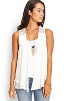 Forever21 Contemporary Embroidered Woven Vest