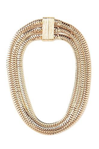 Forever21 Gold Flat Chain Layered Necklace