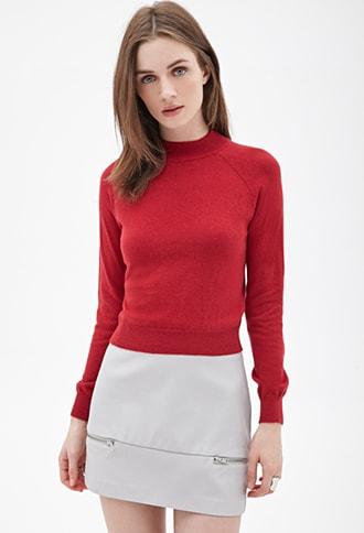 Forever21 Zippered High-neck Sweater