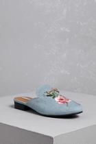 Forever21 Floral Embroidered Loafer Mules