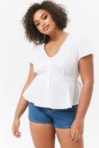 Forever21 Plus Size Plunging Button-front Top