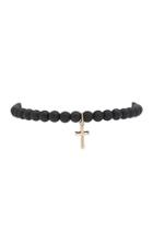 Forever21 Men Chained&able Cross Pendant Beaded Bracelet