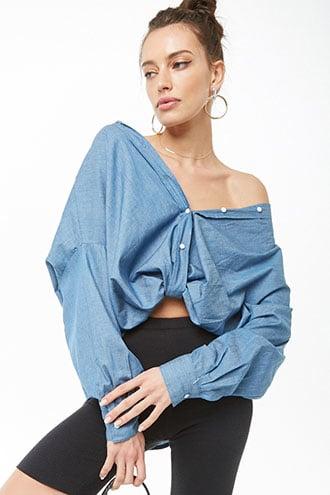 Forever21 Twist-front Dolman Shirt