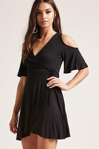 Forever21 Ribbed Faux-wrap Dress