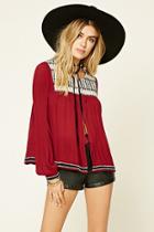 Forever21 Women's  Ornate Embroidered Cardigan