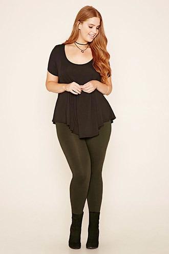 Forever21 Plus Women's  Olive Plus Size Classic Leggings