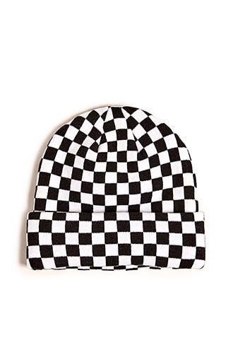 Forever21 Men Checkered Knit Beanie