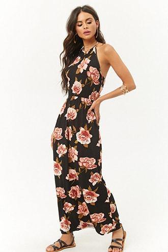Forever21 Smocked Halter Floral Dress