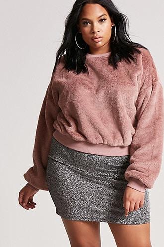 Forever21 Plus Size Faux Fur Sweatshirt