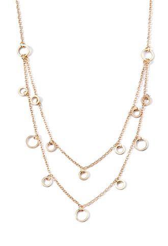 Forever21 Circle Charm Layered Necklace
