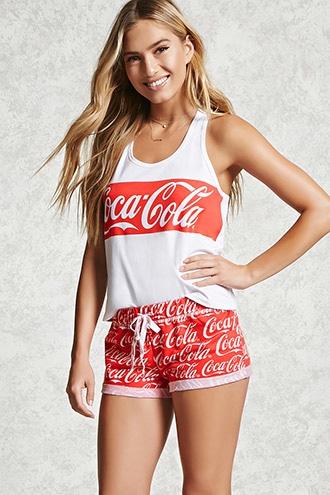 Forever21 Coca-cola Print Pj Shorts