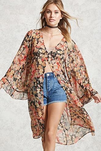 Forever21 Contemporary Floral Cardigan