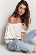 Forever21 Off-the-shoulder Applique Top