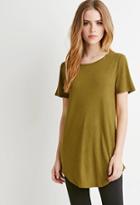 Forever21 Women's  Linen-blend Longline Tee (citron)