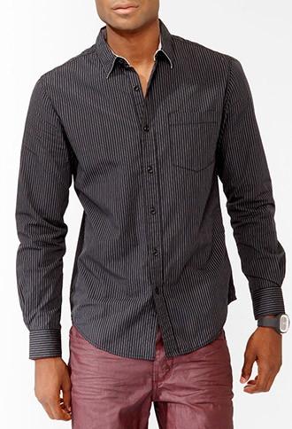 21 Men Vertical Stripe Shirt