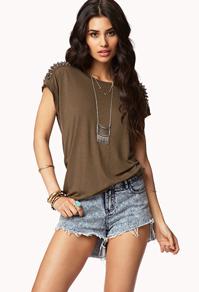 Forever21 Spiked Jersey Tee