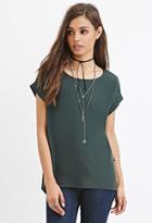 Forever21 Women's  Classic Cuffed-sleeve Top