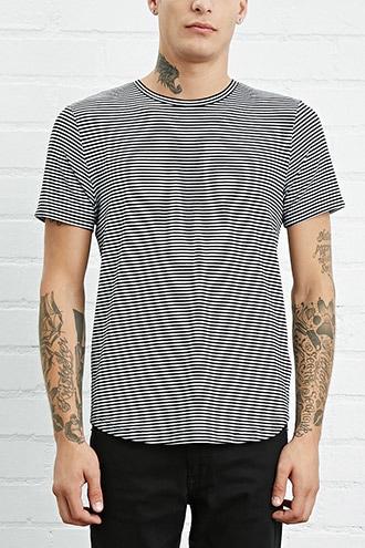 21 Men Men's  Stripe Knit Tee