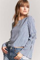 Forever21 Trumpet Sleeve Stripe Top