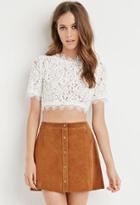 Forever21 Rope-embroidered Eyelash Lace Top